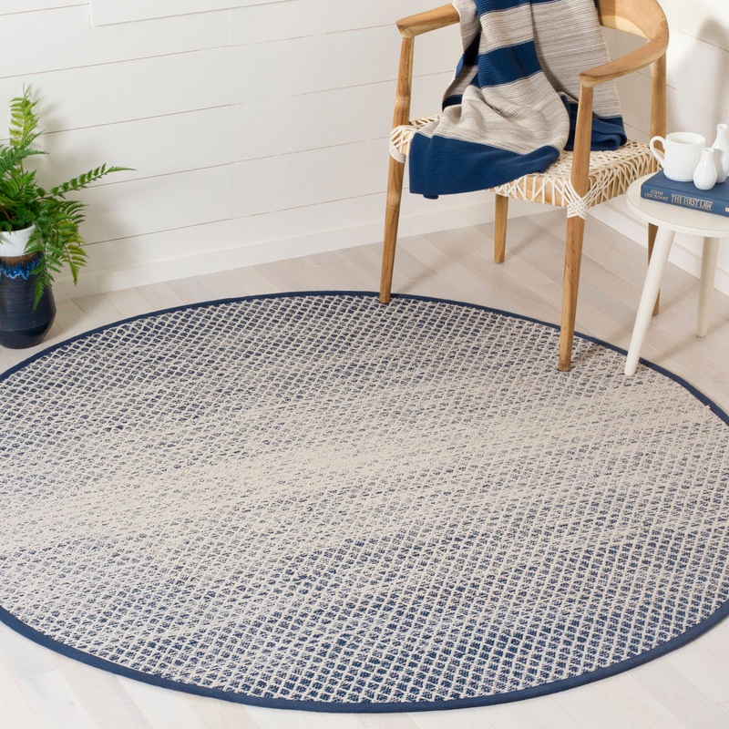 Aitken Hand Woven Cotton Geometric Rug Dakota Fields Rug Size: Round 6′