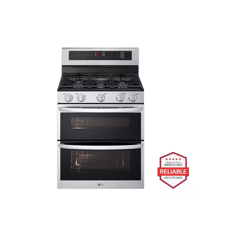 Lg LDGL6924S 6.9 Cu. Ft. Smart Gas Double Oven Freestanding Range With Probake Convection And Air Fry