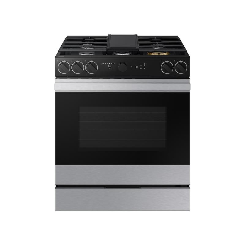 Samsung NSG6DG8700SR Bespoke 6.0 Cu. Ft. Smart Slide-In Gas Range With Smart Oven Camera & Illuminated Precision Knobs In Stainless Steel