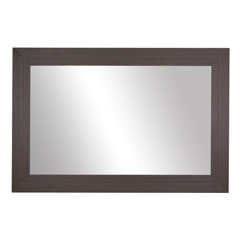 Shmuel Wood Framed with Safety Backing Ideal for Bathroom / Vanity Mirror Wade Logan Size: 36″ x 36″ Finish: Dovetail Gray