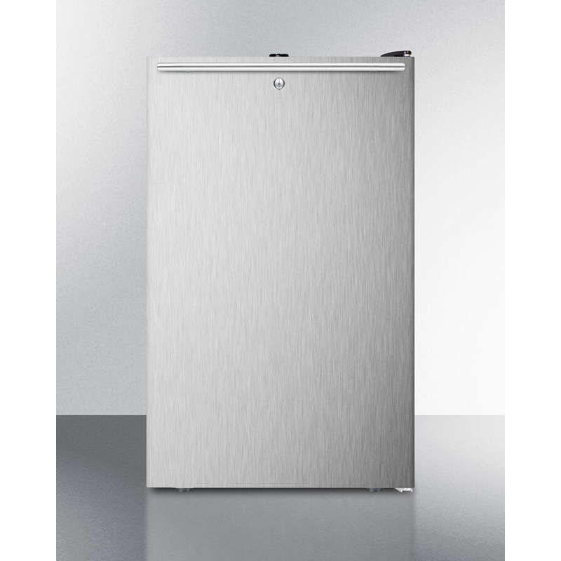 Summit FS408BLBISSHHADA Ada Compliant 20″ Wide Built-In Undercounter All-Freezer, -20 C Capable With A Lock, Stainless Steel Door, Horizontal Handle And Black Cabinet
