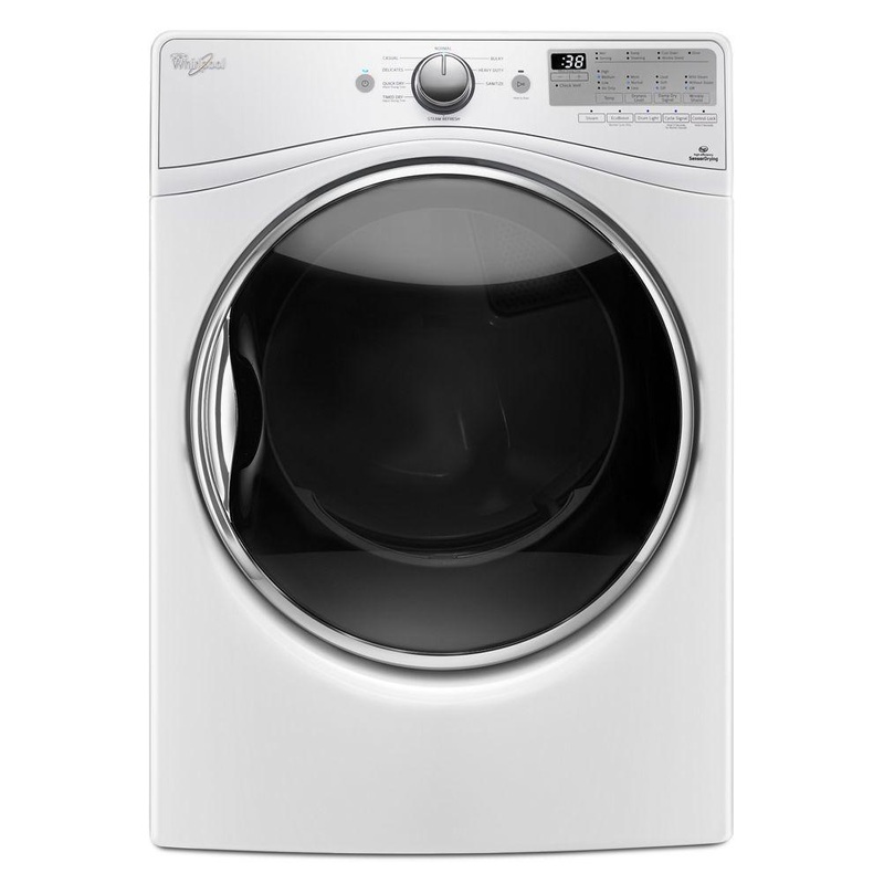 Whirlpool WGD92HEFW 7.4 cu.ft Front Load Gas Dryer with Advanced Moisture Sensing, EcoBoost