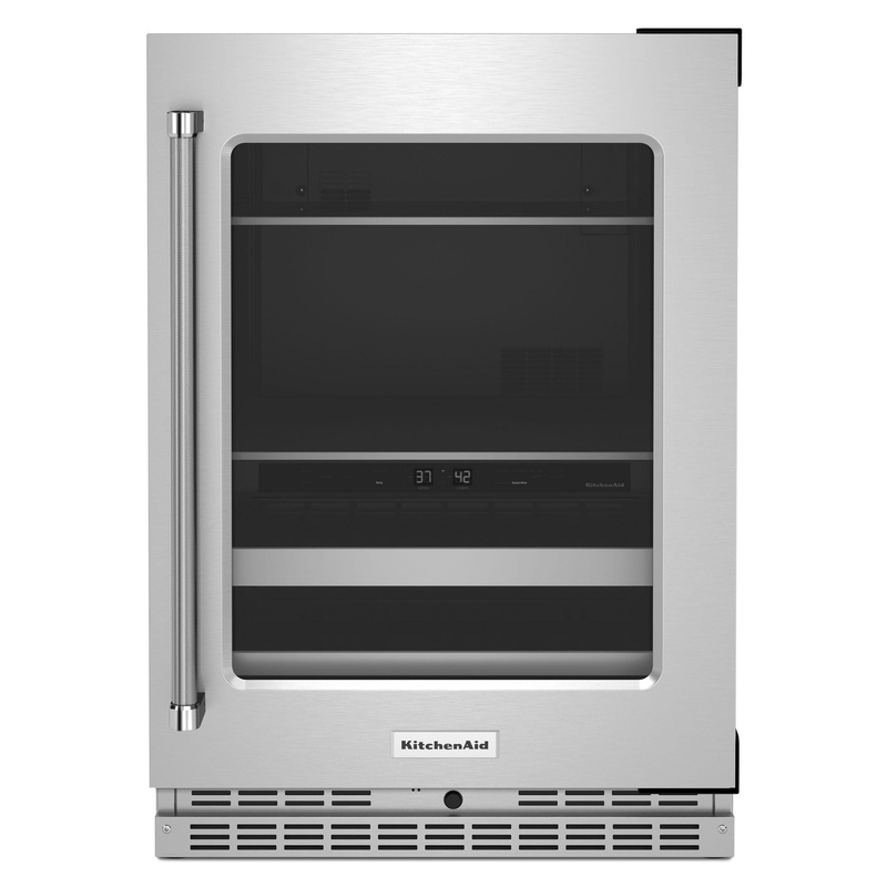 Kitchenaid KUBR314KSS 24″ Beverage Center With Glass Door And Metal-Front Racks – Stainless Steel