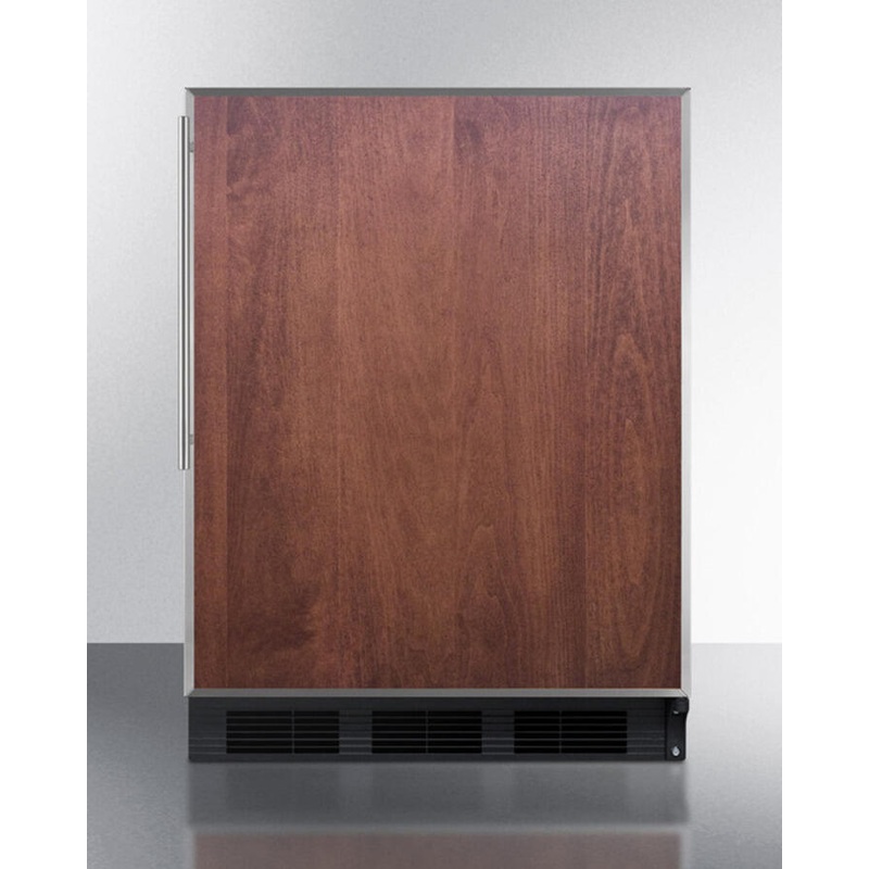Summit FF6BBI7FRADA Ada Compliant Commercial All-Refrigerator For Built-In General Purpose Use, Auto Defrost W/Ss Door Frame For Slide-In Panels And Black Cabinet