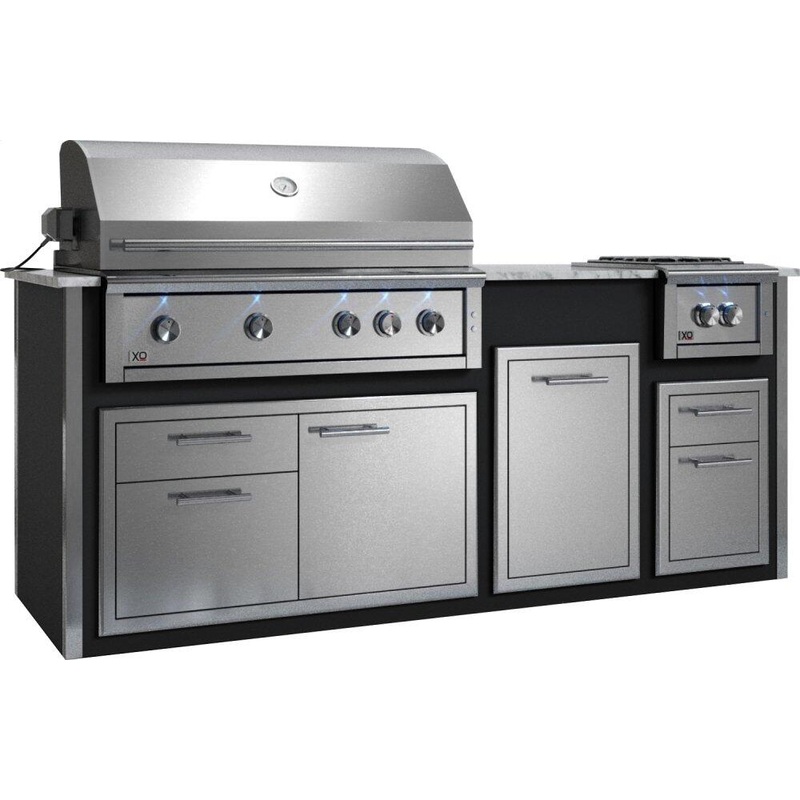 Xo Appliance XOGOK42V1BL Appliance Ready Pre-Assembled 42″ Designer Island Black COMPONENTS SOLD SEPARATELY – Gray