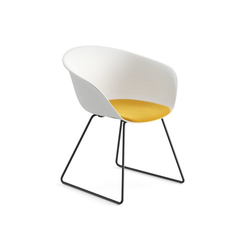 Duna 02 Sled Base Chair With Seat Cushion