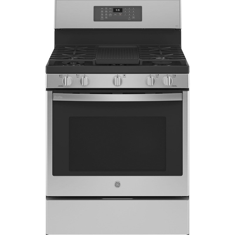 Ge Appliances P2B935YPFS Ge Profile 30″ Free-Standing Self Clean Dual-Fuel Fingerprint Resistant Range With Storage Drawer
