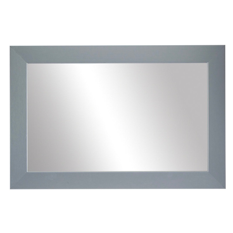 Shmuel Wood Framed with Safety Backing Ideal for Bathroom / Vanity Mirror Wade Logan Size: 36″ x 48″ Finish: Brushed Chrome