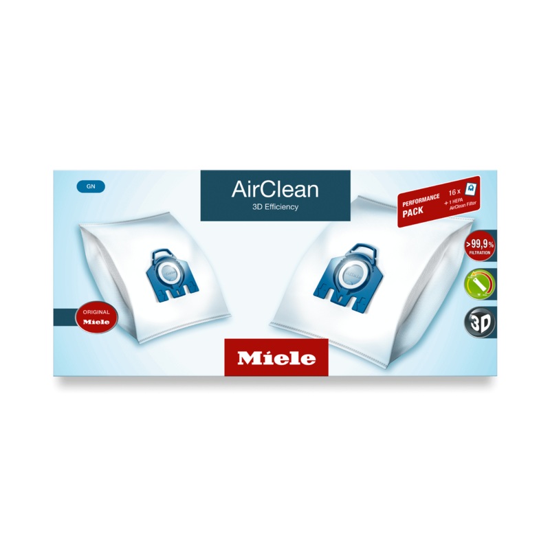 Miele GNHA30PERFORMANCEAIRCLEAN3D Performance Pack Airclean 3D Efficiency Gn 30 – 16 Dustbags And 1 Hepa Airclean Filter At A Discount Price
