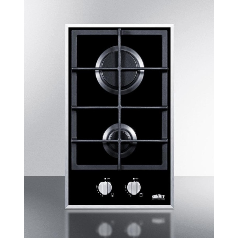 Summit GC2BGL 12″ Wide 2-burner Gas Cooktop