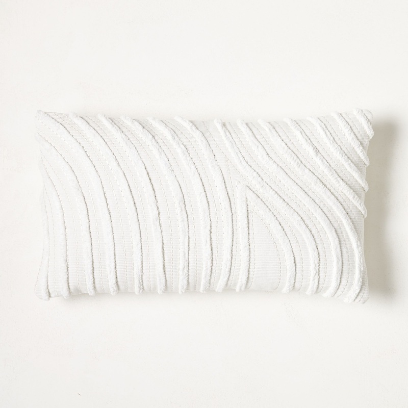 Textured Waves Pillow Cover-12″X21″