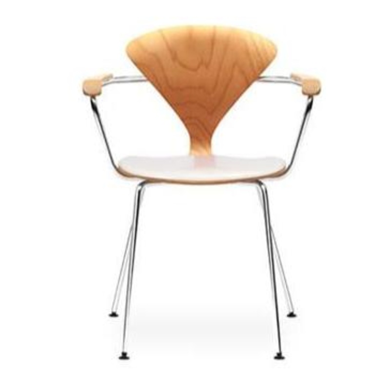 Cherner Metal Leg Arm Chair – Upholstered Seat