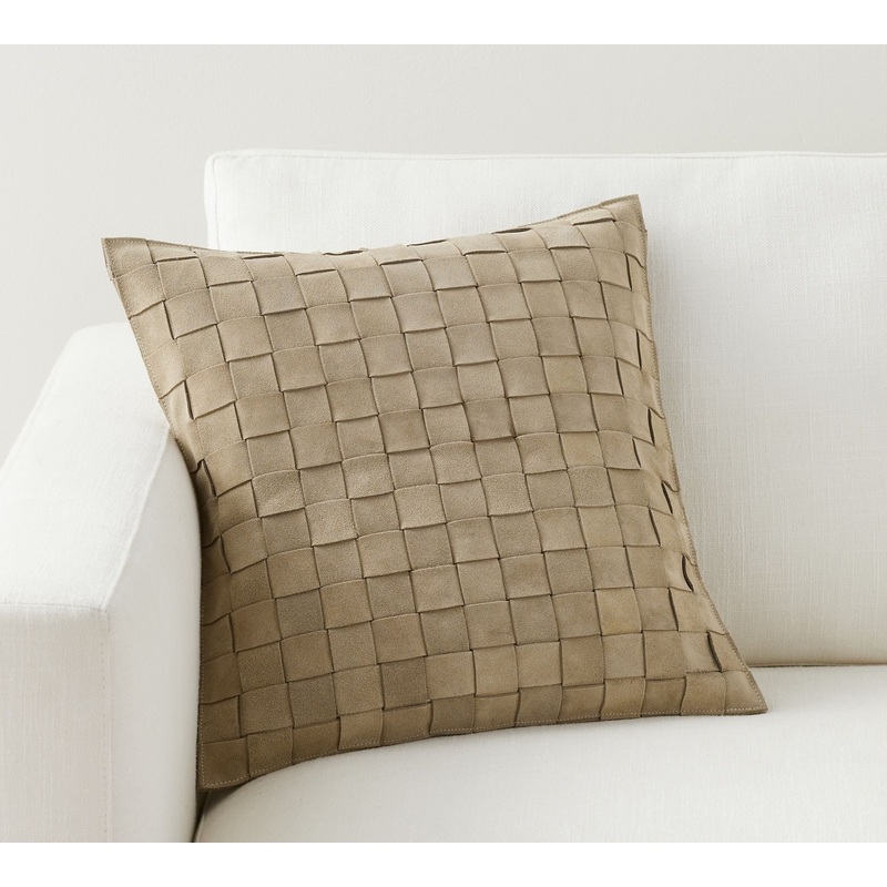 Basketweave Suede Pillow