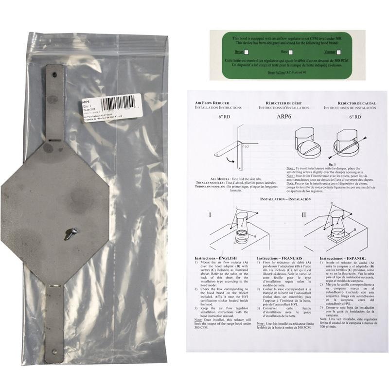 Broan ARP6 Air Flow Reducer, 6″ Round