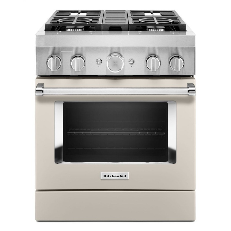 Kitchenaid KFDC500JMH Kitchenaid 30” Smart Commercial-Style Dual Fuel Range With 4 Burners – Milkshake