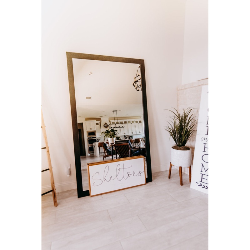 Shmuel Wood Framed with Safety Backing Ideal for Bathroom / Vanity Mirror Wade Logan Size: 28″ x 24″ Finish: Black