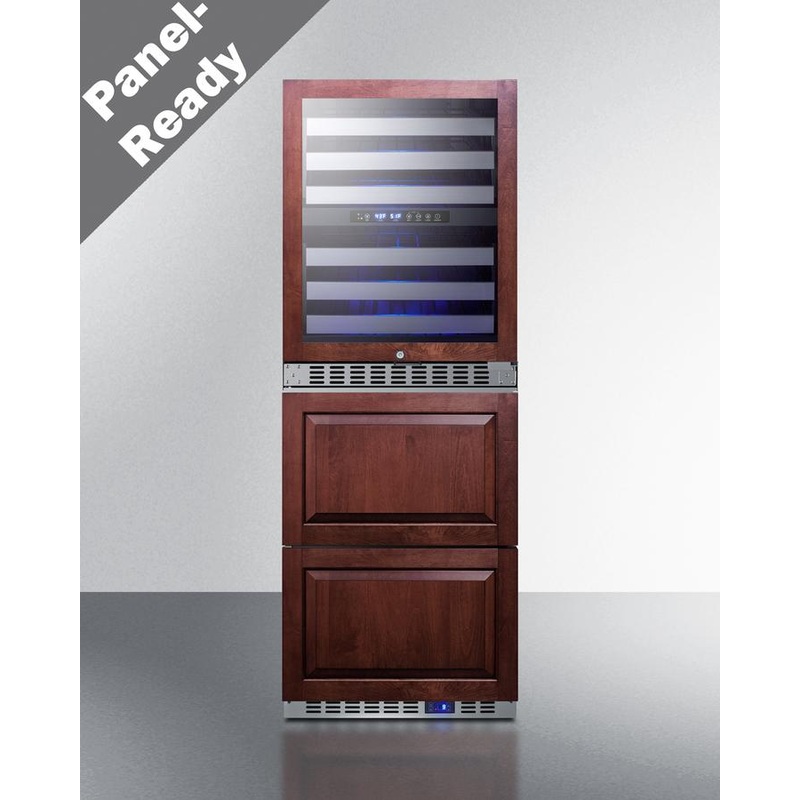 Summit SWCDAF24PNR 24″ Wide Combination Dual-zone Wine Cellar and 2-drawer All-freezer (panels Not Included)