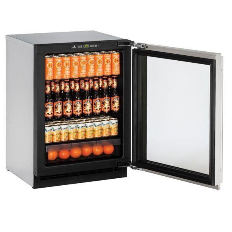 U-Line U2224RGLS15B 2224rgl 24″ Refrigerator With Stainless Frame Finish and Lock and Left-hand (115 V/60 Hz)