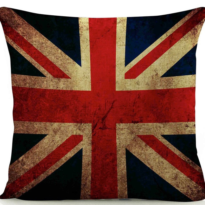 Union Jack Linen Throw Pillow Mr. MJs