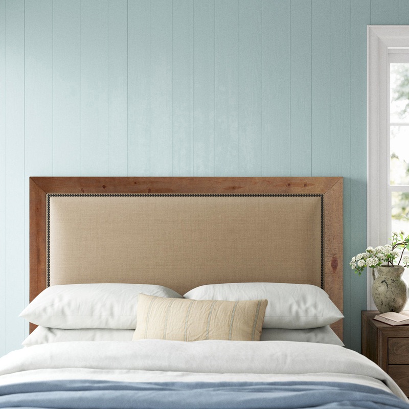 Wolferstorn Upholstered Panel Headboard Birch Lane Color: Distressed Pine Size: King