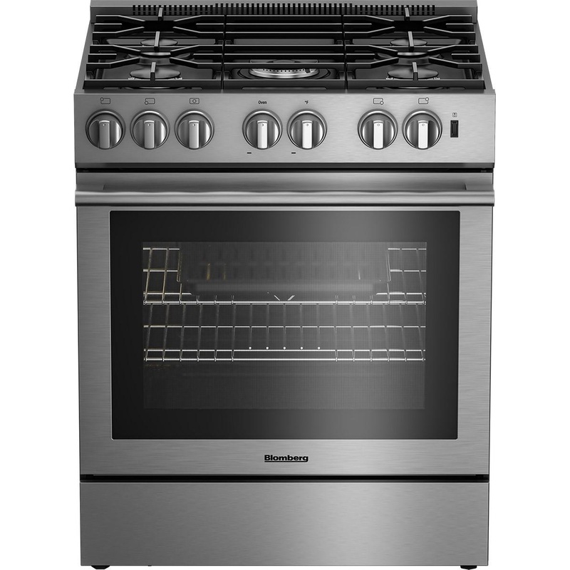 Blomberg Appliances BGR30522SS 30In Gas 5 Burner Range With 5.7 Cu Ft Self Clean Oven, Slide-In Style
