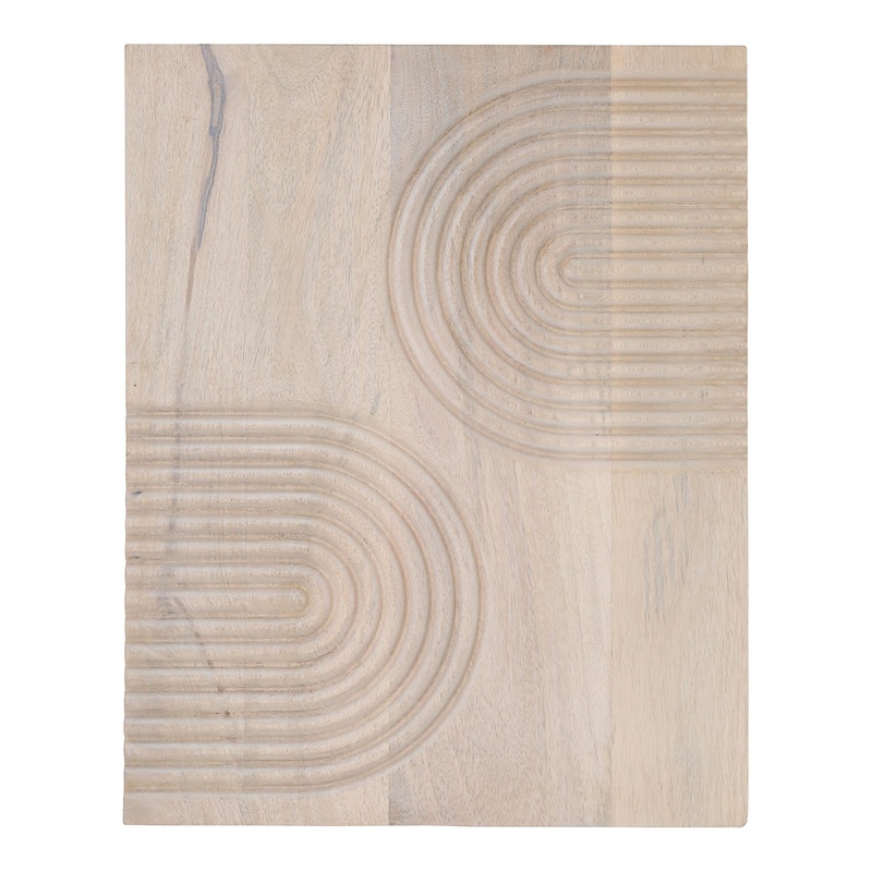 Retro Wave Carved Mango Wood Wall Art