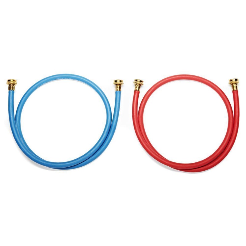 Whirlpool 8212545RP 5′ Rubber washer fill hoses rated 1000 PSI with 2 female connections and built-in O-Rings – 2 pack