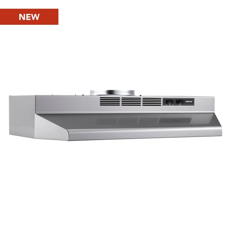 F4036SF Broan 36-Inch Convertible Under-Cabinet Range Hood, 230 Max Blower CFM, Stainless Finish