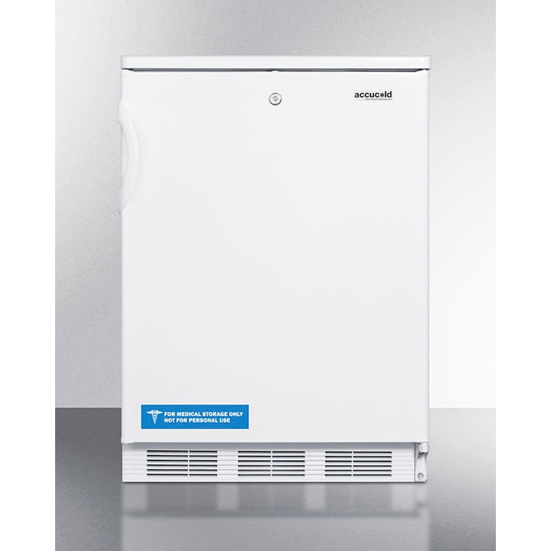Summit FF6LWBI Built-In Undercounter All-Refrigerator For General Purpose Use, With Front Lock, Automatic Defrost Operation And White Exterior