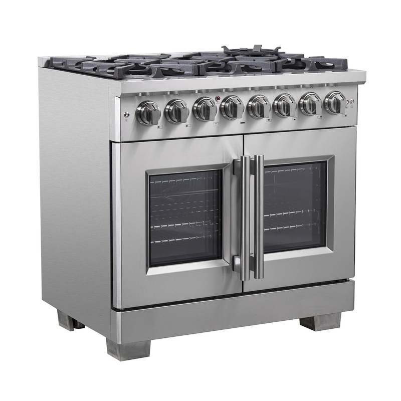 Forno FFSGS638736 Forno Capriasca 36″ Freestanding French Door Dual Fuel Range