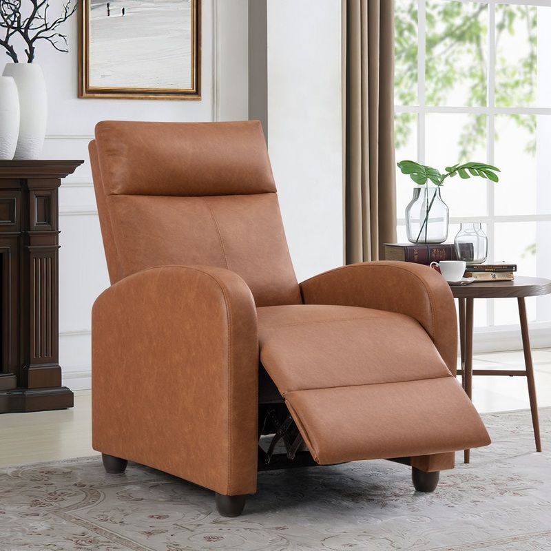 Sykora 26.8″ Wide Faux Leather Manual Club Recliner Ebern Designs Fabric: Light Brown