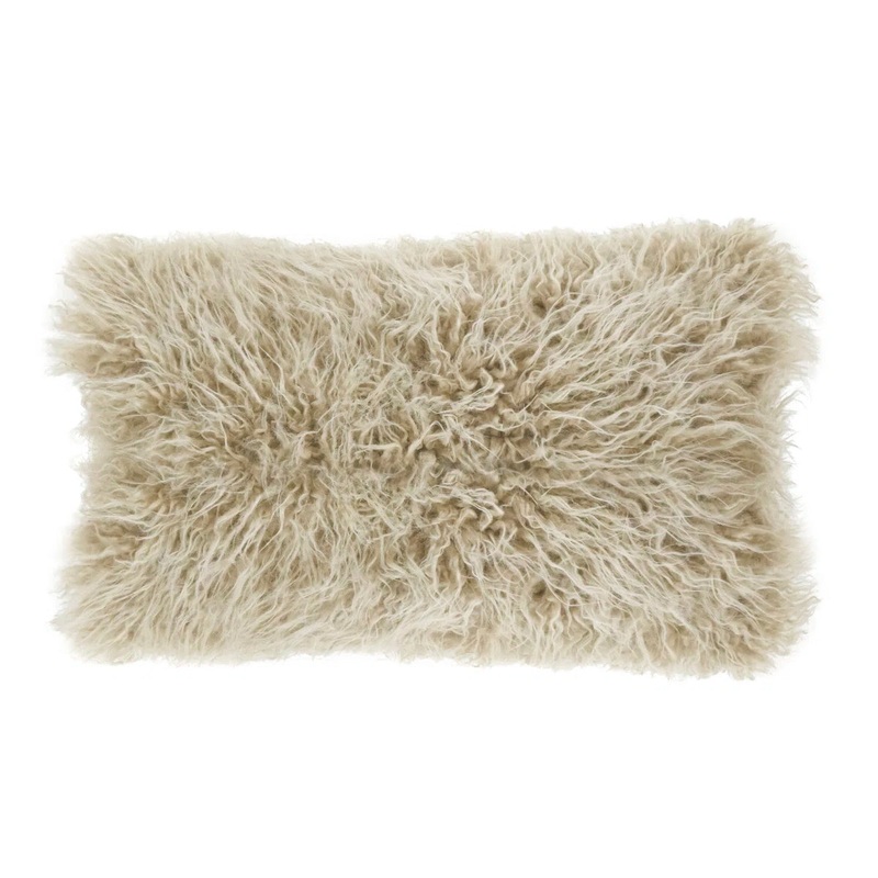 Ciah Mongolian Rectangular Faux Fur Pillow Cover With Insert-20″x12″
