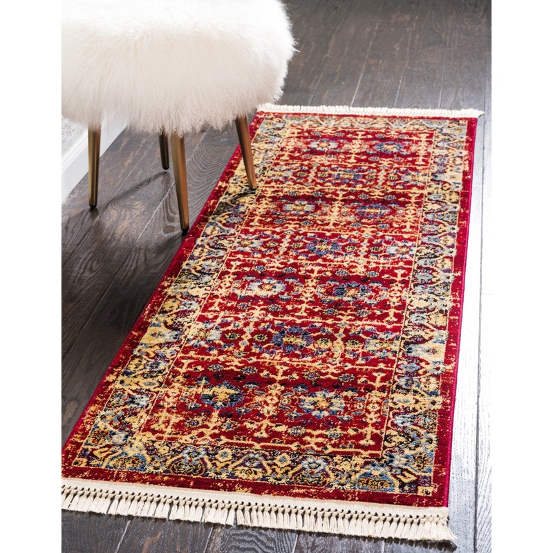 Angeliya Oriental Red Area Rug Lark Manor Rug Size: Runner 2’2″ x 6’1″
