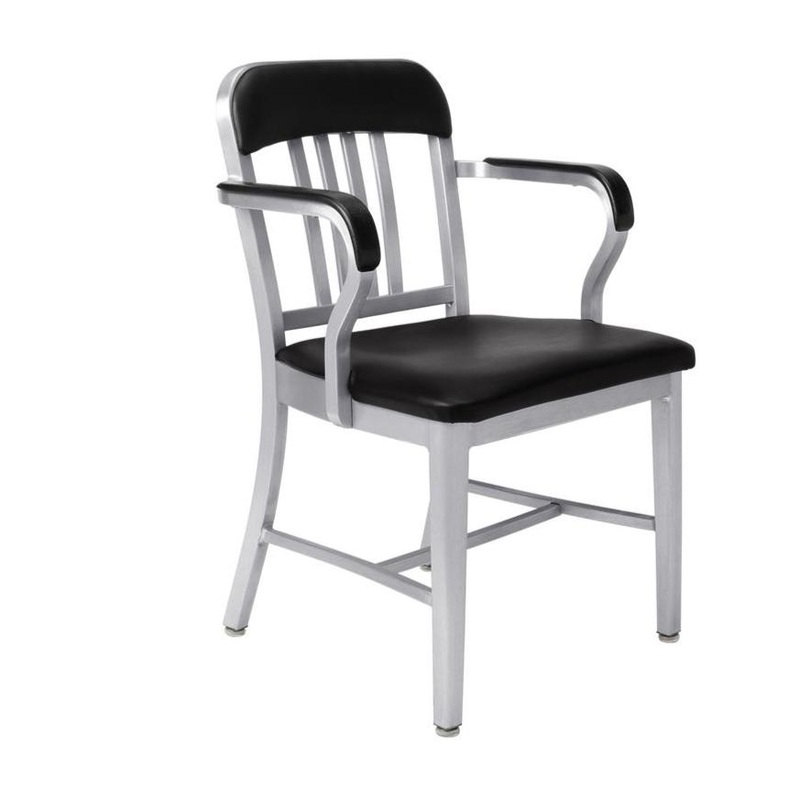 Emeco 1011 Navy Semi-Upholstered Armchair