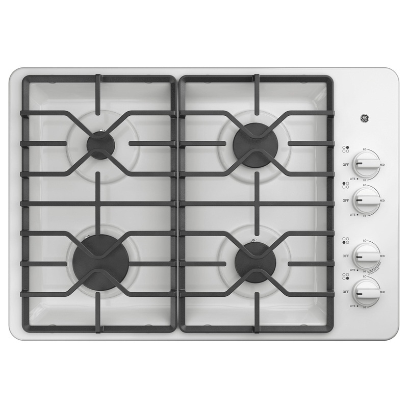 JGP3030DLWW GE 30″ Built-In Gas Cooktop with Dishwasher-Safe Grates