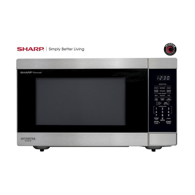 Sharp SMC2266KS Sharp 2.2 Cu. Ft. 1200W Stainless Steel Countertop Microwave Oven With Inverter Technology