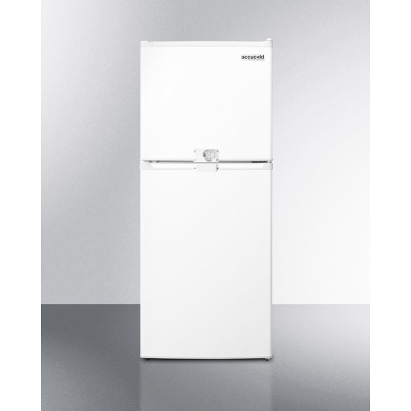Summit FF71ESLLF2 Two-Door Refrigerator-Freezer In Slim 19″ Width, With Combination Lock