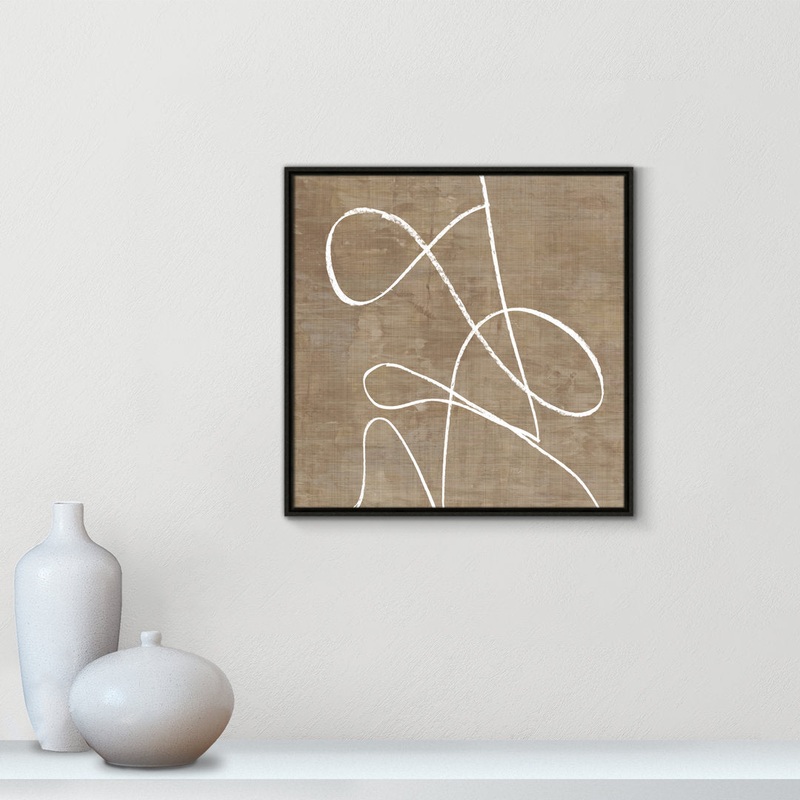 Swooping Lines – Floater Frame Painting on Canvas Joss & Main Size: 25.5″ H x 25.5″ W x 2″ D Format: Espresso
