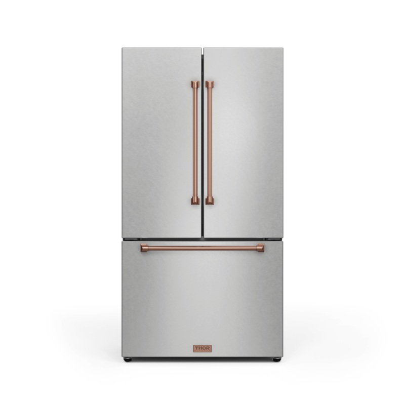 Thor Kitchen RF3621CTD99RSG 36 Inch 20.3 Cu Ft French Door Counter Depth Refrigerator With Ice Maker In Stainless Steel/Rose Gold Gordon Ramsay Series – Rf3621Ctd99-Rsg