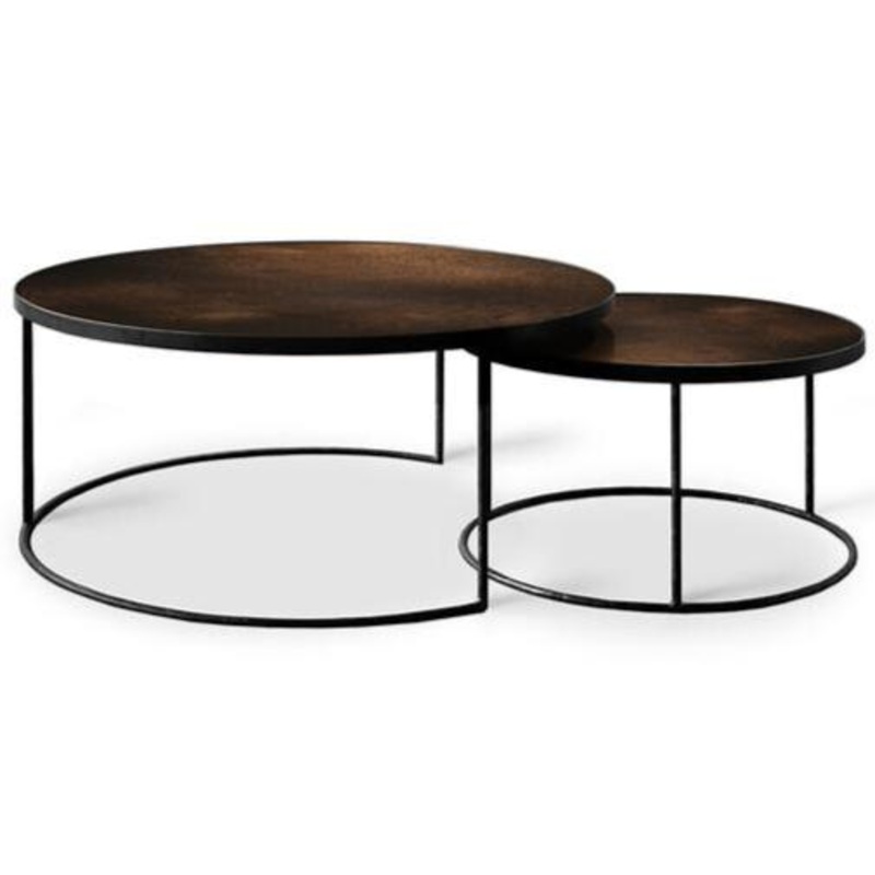 Aged Mirror Nesting Coffee Table Set