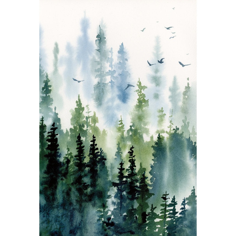Treeline by Katrina Pete – Wrapped Canvas Painting Print Kelly Clarkson Home Frame Color: Black Size: 18″ H x 12″ W   Format: Framed Print without Mat