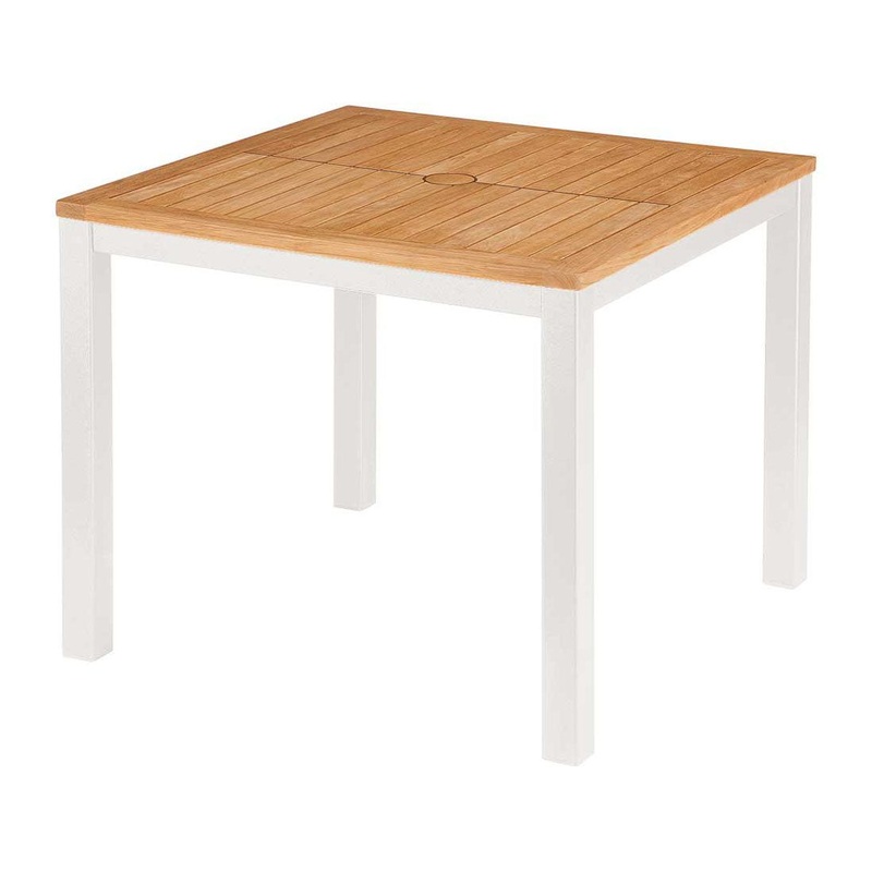 Aura Square Dining Table – Teak Top