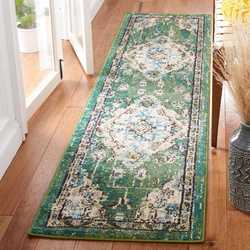Shanna Oriental Green Area Rug Mistana Rug Size: Runner 2’2″ x 14′