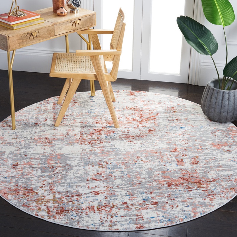 Shivan 100 Performance Abstract Rug 17 Stories Rug Size: Round 6’7″