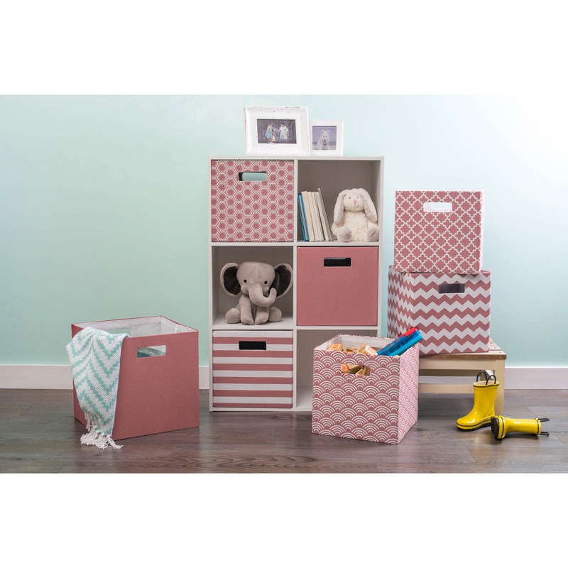Solid Fabric Bin Ebern Designs Color: Rose Size: 13″ H x 13″ W x 13″ D