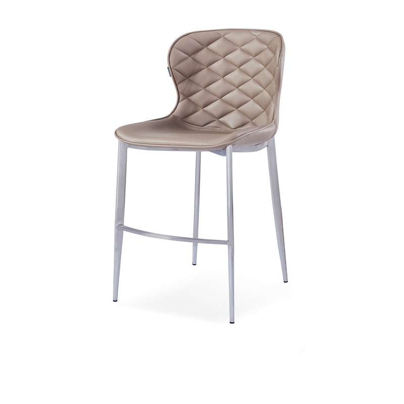 Albert Upholstered Bar & Counter Stool Upper Square Upholstery Color: Taupe, Base Color: Stainless Steel Seat Height: Counter Stool (24 Seat Height)