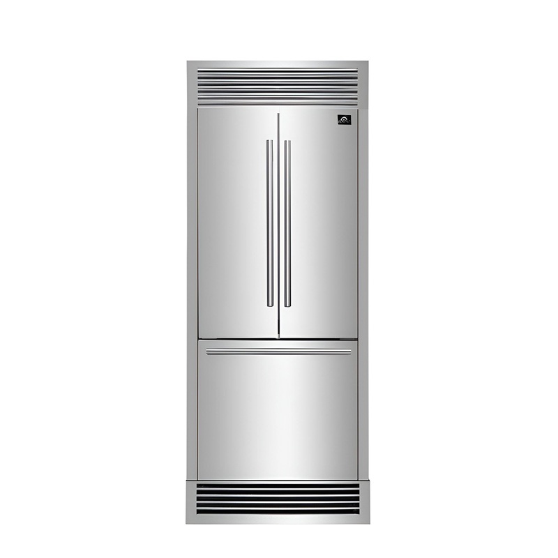 Forno FFFFD197435SG No Frost Refridgerator With Grill 35″ French Door 17.5Cf. Vcm Stainless Steel With Ice Maker