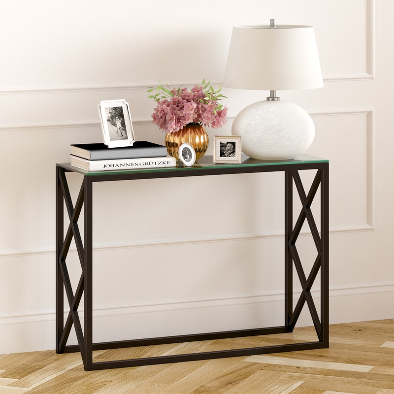 Wynnifred 42″ Console Table Ebern Designs Color: Blackened Bronze