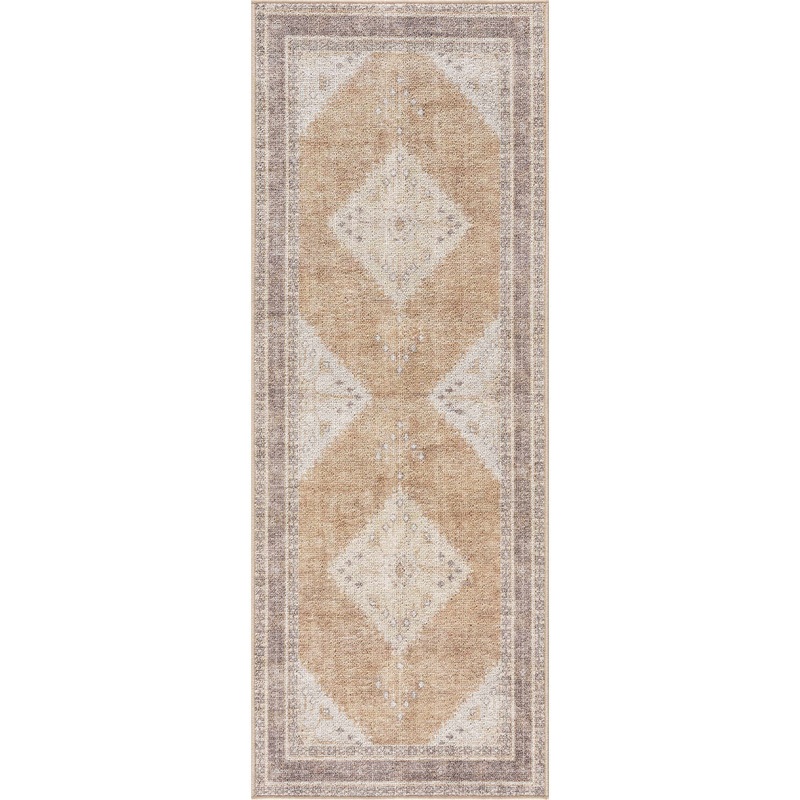 Albar Moroccan Machine Washable Brown Area Rug Foundry Select Rug Size: Runner 2’7″ x 10’2″
