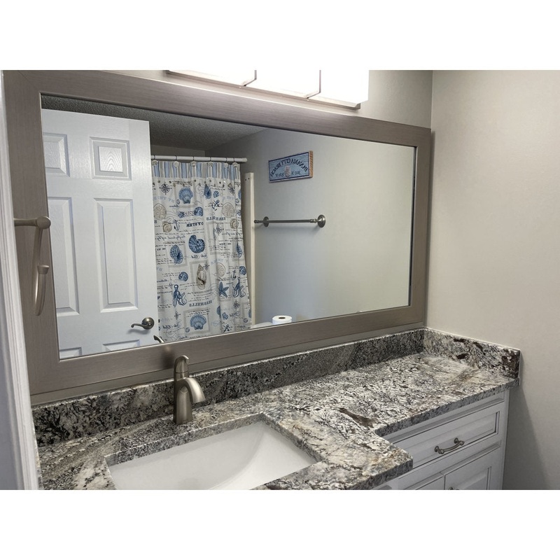 Shmuel Wood Framed with Safety Backing Ideal for Bathroom / Vanity Mirror Wade Logan Size: 20″ x 24″ Finish: Antique Satin Nickel